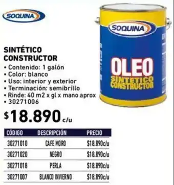 Construmart Soquina Óleo Sintético Constructor oferta