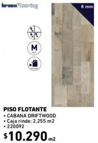 Construmart Piso Flotante Cabana Driftwood 8mm oferta