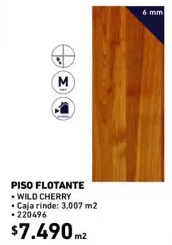 Construmart Piso Flotante Wild Cherry 6mm oferta