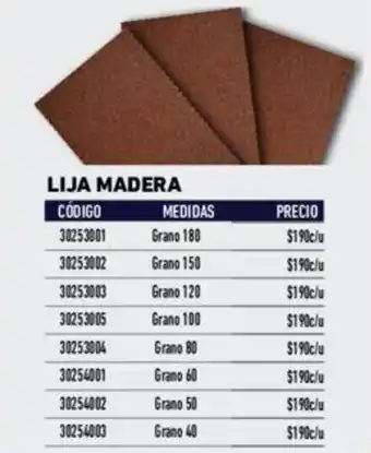 Construmart Lija Madera 180 oferta
