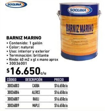 Construmart Soquina Barniz Marino oferta