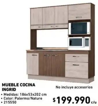 Construmart Mueble Cocina Ingrid 186 x 53 x 202cm oferta