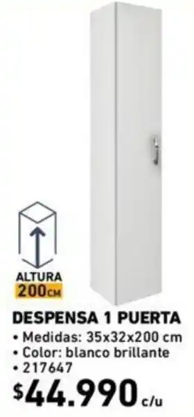 Construmart Despensa 1 Puerta 35 x 32 x 200cm oferta