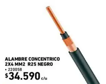 Construmart Alambre Concentrico 2 x 4mm² R25 Negro oferta