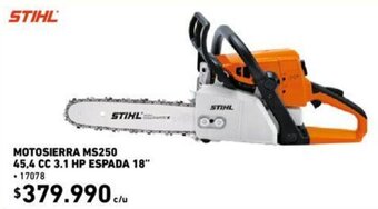 Construmart Stihl Motosierra MS250 45,4CC 3.1HP Espada 18" oferta
