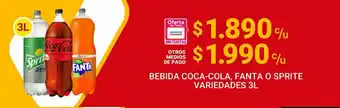 Santa Isabel Bebida Coca-Cola, Fanta o Sprite Variedades 3L oferta