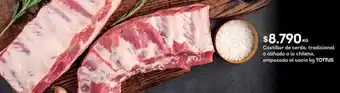 Costillar de Cerdo, Tradicional o Aliñado a La Chilena Empacado al Vacio Tottus