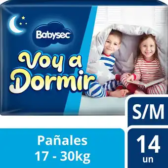 Unimarc Pañal Babysec voy a dormir unisex 14 un oferta