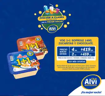 Alvi YOG 1+1 Soprole 140g, Zucaritas Y Chocolate. 4 un oferta