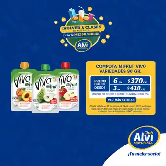 Alvi Compota Mifrut Vivo Variedades 90 gr. 6 un oferta