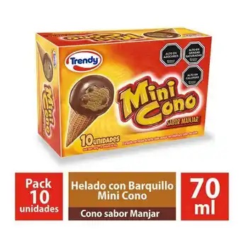 Santa Isabel Helado mini cono manjar multipack 10 un. 46 g c/u oferta