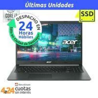 PC Factory Notebook aspire 5 intel i3-10110u 15,6" ips 12gb 512gb ssd windows 10 black oferta