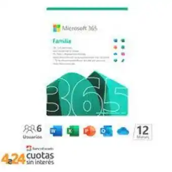 PC Factory Microsoft 365 familia: hasta 6 usuarios, suscripción 12 meses, word, excel, powerpoint, onedrive y más. antes office 365 hoga oferta