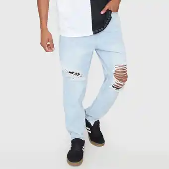 Corona Jeans loose roturas azul claro - hombre oferta