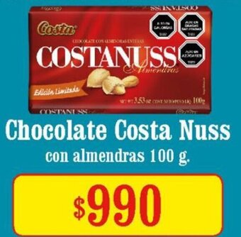 Unimarc Chocolate COsta Nuss 100g oferta