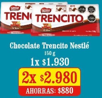 Unimarc Chocolate Trencito Nestlé 2 x 150g oferta