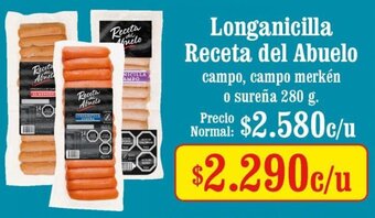Unimarc Longanicilla Receta del Abuelo 280g oferta