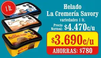 Unimarc Helado La Cremería Savory 1lt oferta