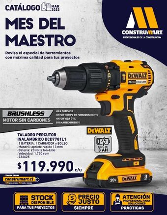 Construmart Taladro percutor inalambrico oferta