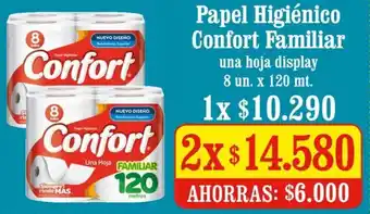 Unimarc Papel Higiénico Confort Familiar 2 x 8 un. x 120m oferta