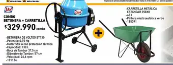 Construmart Combo betonera + carretilla oferta