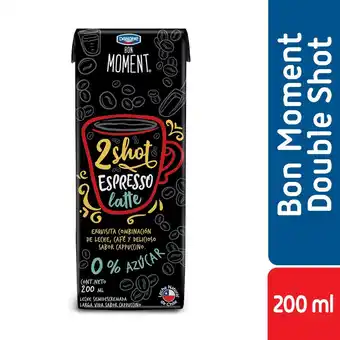Unimarc Leche semidescremada Moments double shot espresso latte 200 ml oferta