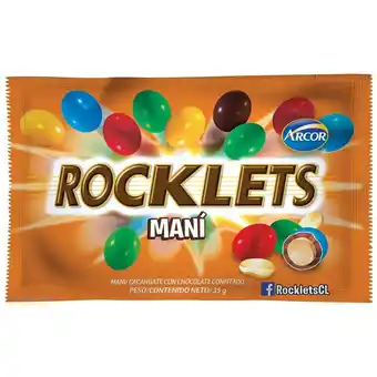 Unimarc Chocolate Rocklets Arcor con maní 35 g oferta