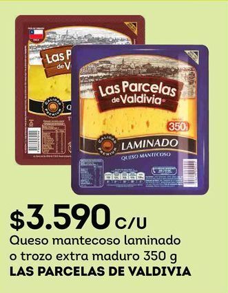 Tottus Queso mantecoso laminado o trozo extra maduro 350 g las parcelas de valdivia oferta