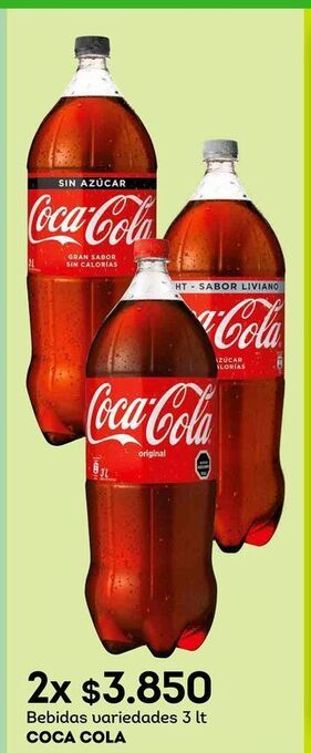 Tottus Bebidas variedades 3 lt coca cola oferta