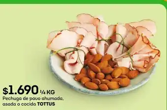 Tottus Pechuga de pavo ahumada, asada o cocida tottus oferta
