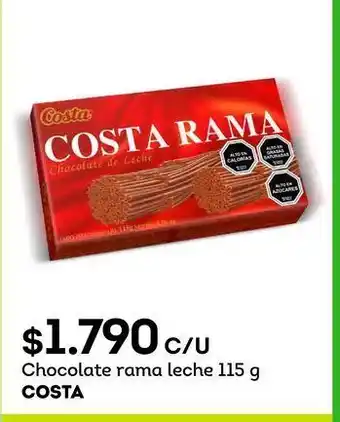 Tottus Chocolate rama leche 115 g costa oferta