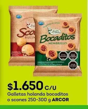 Tottus Galletas holanda bocaditos o scones 250-300 g arcor oferta