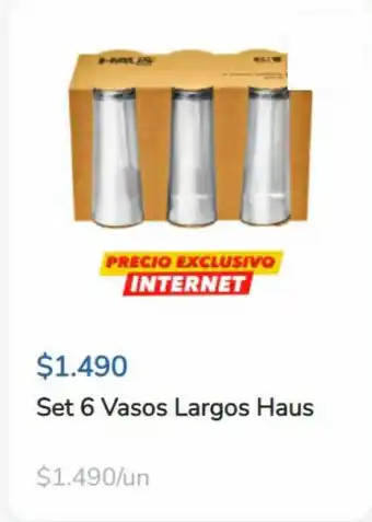Super Bodega a Cuenta Set 6 Vasos Largos Haus oferta