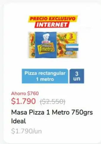 Masa Pizza 1 Metro 750 grs Ideal