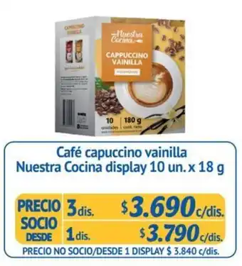 Alvi Café Capuccino Vainilla Nuestra Cocina Display 3 x 10 x 18g oferta