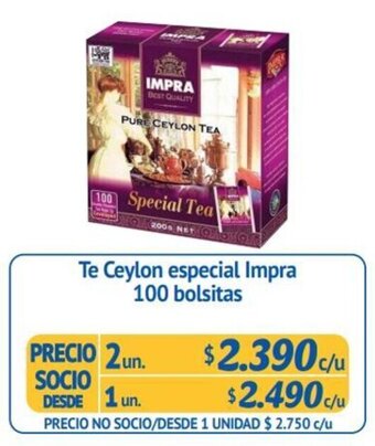 Alvi Té Ceylon Especial Impra 2 x 100 bolsitas oferta