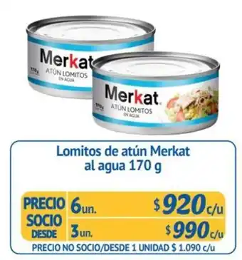 Lomitos de Atún Merkat en Agua 6 x 170g