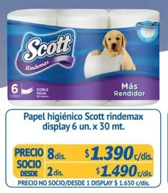 Alvi Papel Higiénico Scott Rindemax Display 8 x 6 x 30m oferta