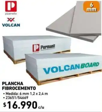 Construmart Plancha Fibrocemento 6mm 1,2 x 2,4m oferta