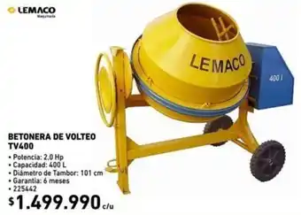 Construmart Betonera de Volteo TV400 oferta