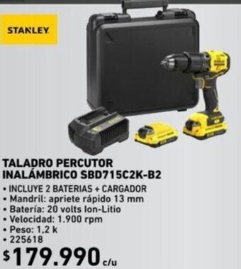 Construmart Stanley Taladro Percutor Inalámbrico SBD715C2K-B2 oferta