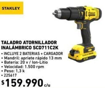 Construmart Stanley Taladro Atornillador Inalámbrico SCD711C2K oferta