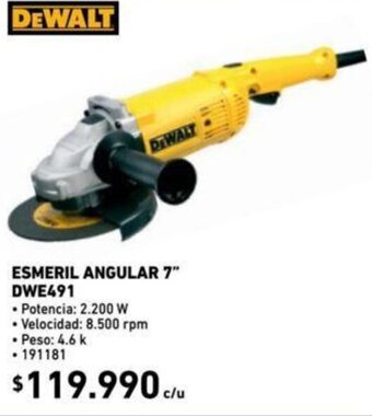Construmart Dewalt Esmeril Angular 7" DWE491 oferta