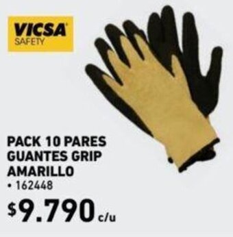 Construmart Pack 10 Pares Guantes Grip Amarillo oferta