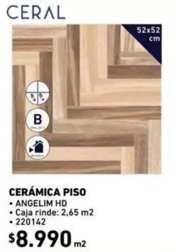 Construmart Ceral Cerámica Piso 2,65 m2 oferta