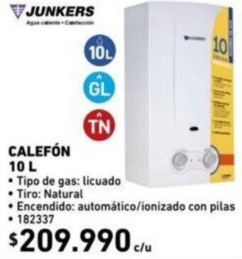 Construmart Junkers Calefón 10L oferta