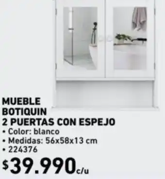 Construmart Mueble Botiquin 2 Puertas con Espejo 56x58x13cm oferta