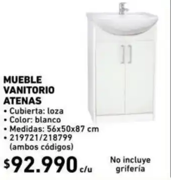Construmart Mueble Vanitorio Atenas 56x50x87cm oferta