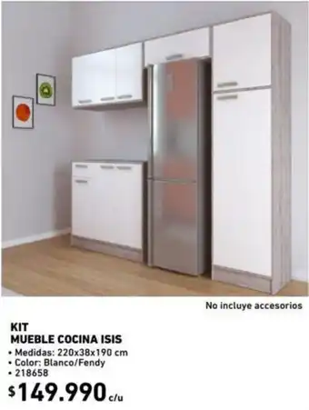 Construmart Kit Mueble Cocina Asis 220x38x190cm oferta