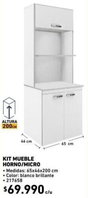 Construmart Kit Mueble Horno/Micro 65x46x200cm oferta